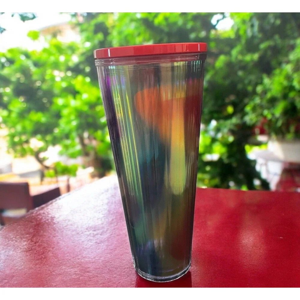 Starbucks 2021 Summer Kaleidoscope Rainbow‎ Iridescent Tumbler 24 oz Lid - Picture 5 of 8